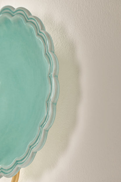 Mitzi by Hudson Valley Lighting Paulette Wall Sconce in Aged Brass / Ceramic Moss Crackle, detail view 5