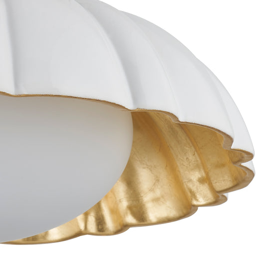 Mitzi by Hudson Valley Lighting Penelope Flush Mount in Aged Brass, detail view 1