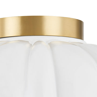 Mitzi by Hudson Valley Lighting Penelope Flush Mount in Aged Brass, detail view 2