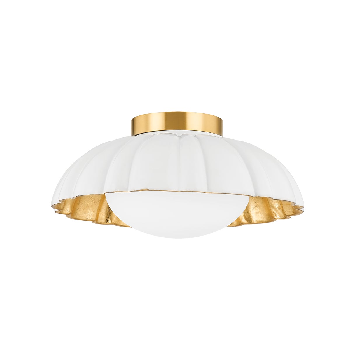 Mitzi by Hudson Valley Lighting Penelope Flush Mount in Aged Brass