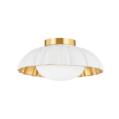 Mitzi by Hudson Valley Lighting Penelope Flush Mount in Aged Brass
