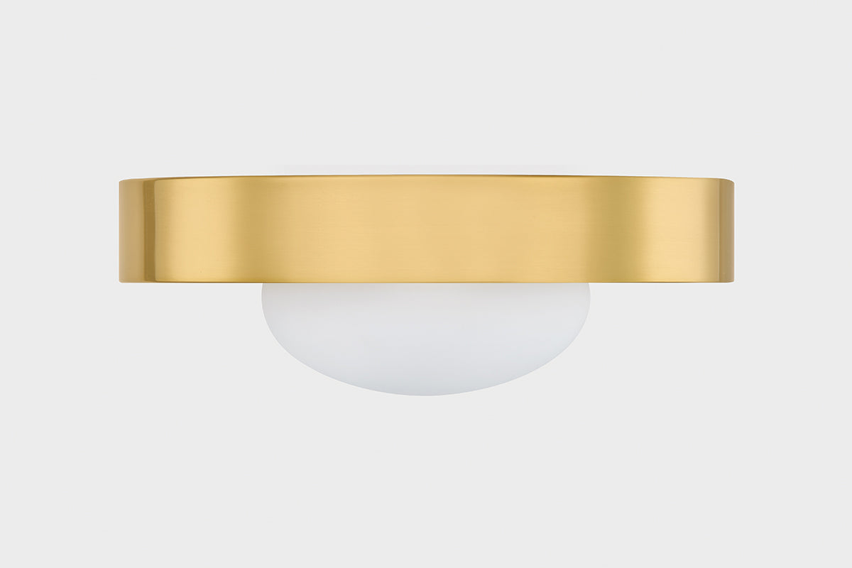 Mitzi by Hudson Valley Lighting Pepa Flush Mount in Aged Brass, detail view 1