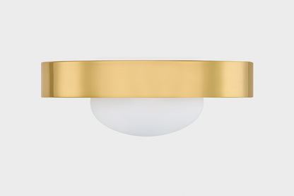Mitzi by Hudson Valley Lighting Pepa Flush Mount in Aged Brass, detail view 1