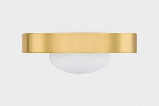 Mitzi by Hudson Valley Lighting Pepa Flush Mount in Aged Brass, detail view 1