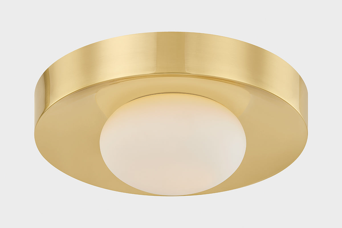 Mitzi by Hudson Valley Lighting Pepa Flush Mount in Aged Brass, detail view 3
