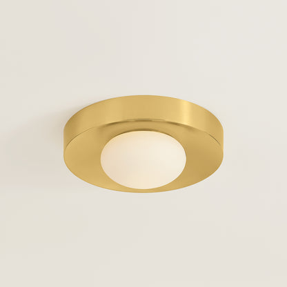 Mitzi by Hudson Valley Lighting Pepa Flush Mount in Aged Brass, detail view 4