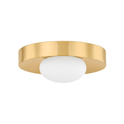 Mitzi by Hudson Valley Lighting Pepa Flush Mount in Aged Brass