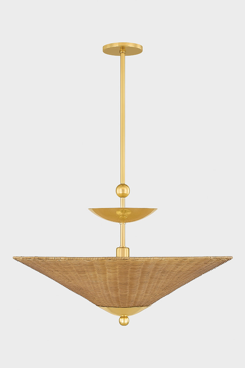 Mitzi by Hudson Valley Lighting Perilla Pendant in Aged Brass, detail view 1