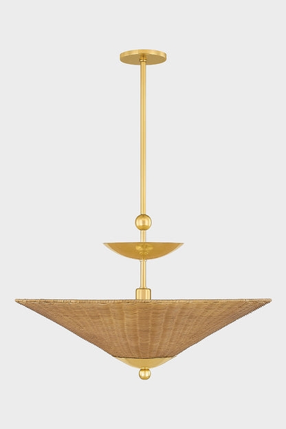 Mitzi by Hudson Valley Lighting Perilla Pendant in Aged Brass, detail view 1