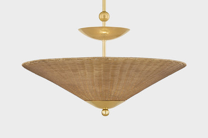 Mitzi by Hudson Valley Lighting Perilla Pendant in Aged Brass, detail view 2