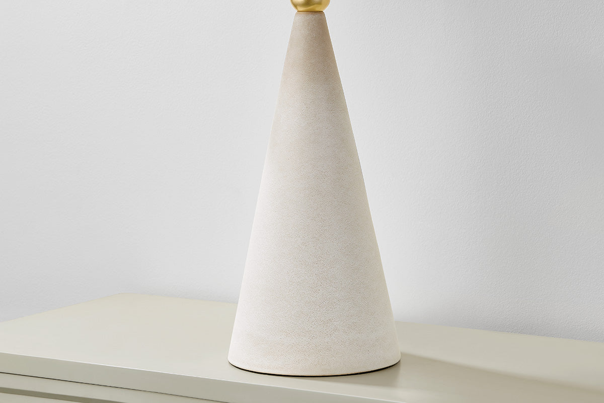 Mitzi by Hudson Valley Lighting Perilla Table Lamp in Aged Brass / Ceramic Windswept White, detail view 1