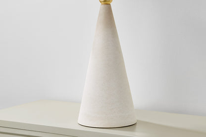 Mitzi by Hudson Valley Lighting Perilla Table Lamp in Aged Brass / Ceramic Windswept White, detail view 1
