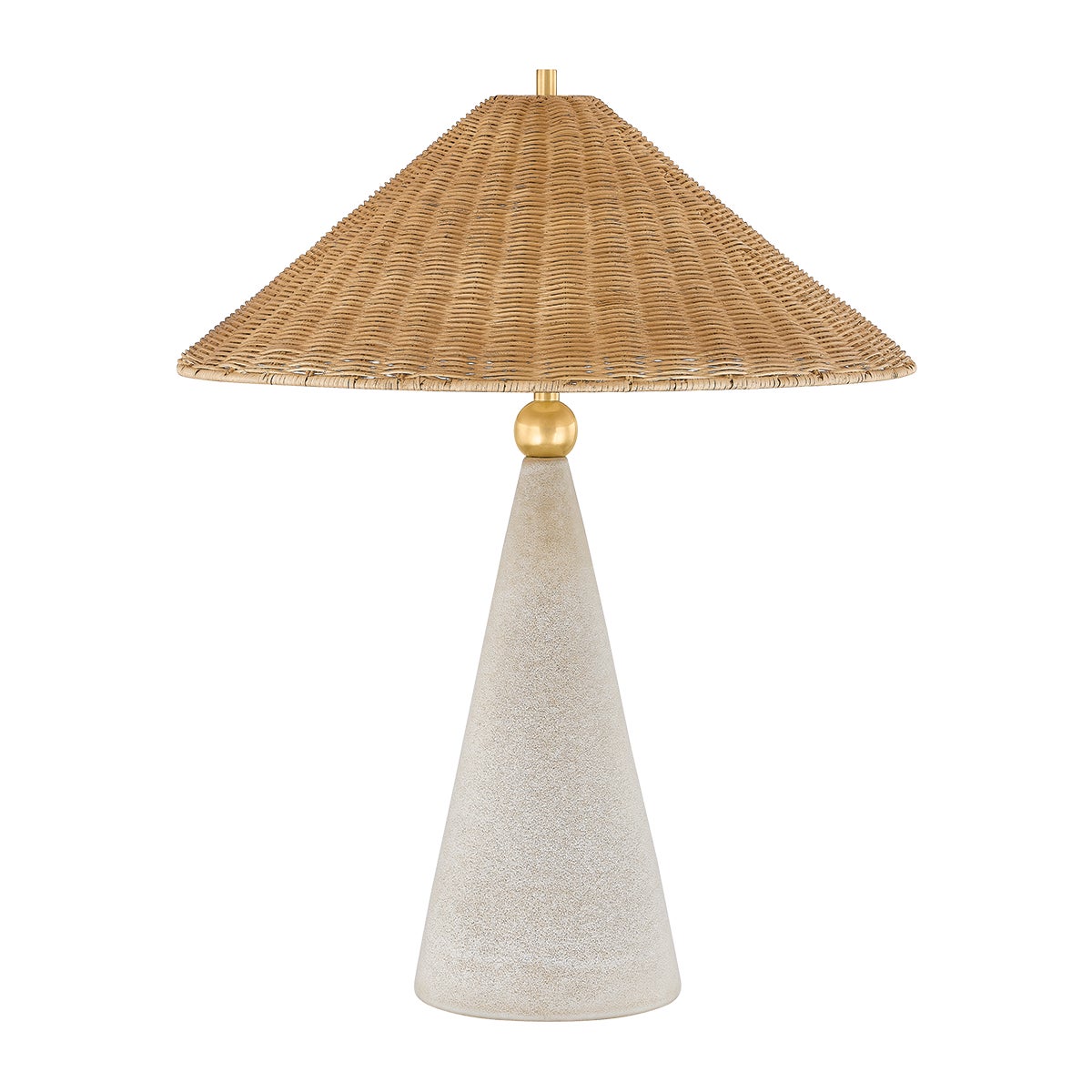 Mitzi by Hudson Valley Lighting Perilla Table Lamp in Aged Brass / Ceramic Windswept White
