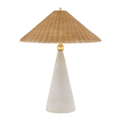 Mitzi by Hudson Valley Lighting Perilla Table Lamp in Aged Brass / Ceramic Windswept White