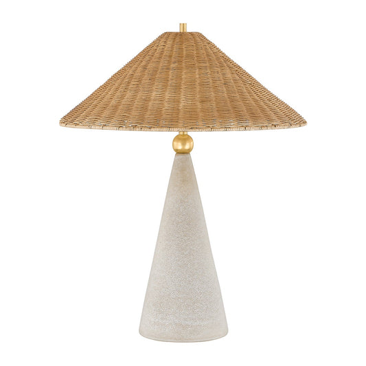 Mitzi by Hudson Valley Lighting Perilla Table Lamp in Aged Brass / Ceramic Windswept White
