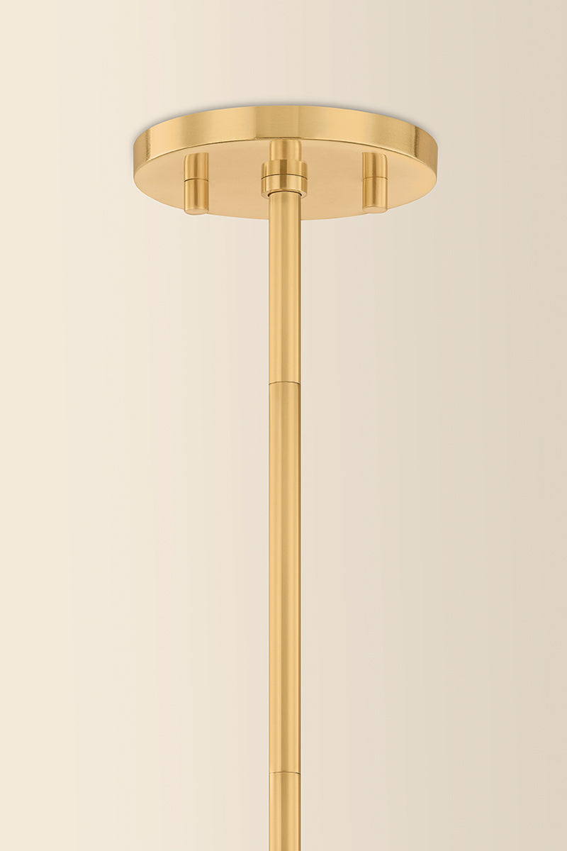 Mitzi by Hudson Valley Lighting Pia Pendant in Aged Brass / Ceramic Butter Crackle, detail view 1