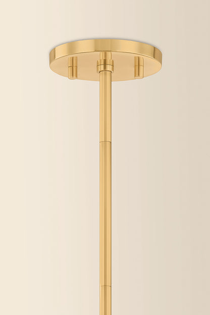Mitzi by Hudson Valley Lighting Pia Pendant in Aged Brass / Ceramic Butter Crackle, detail view 1