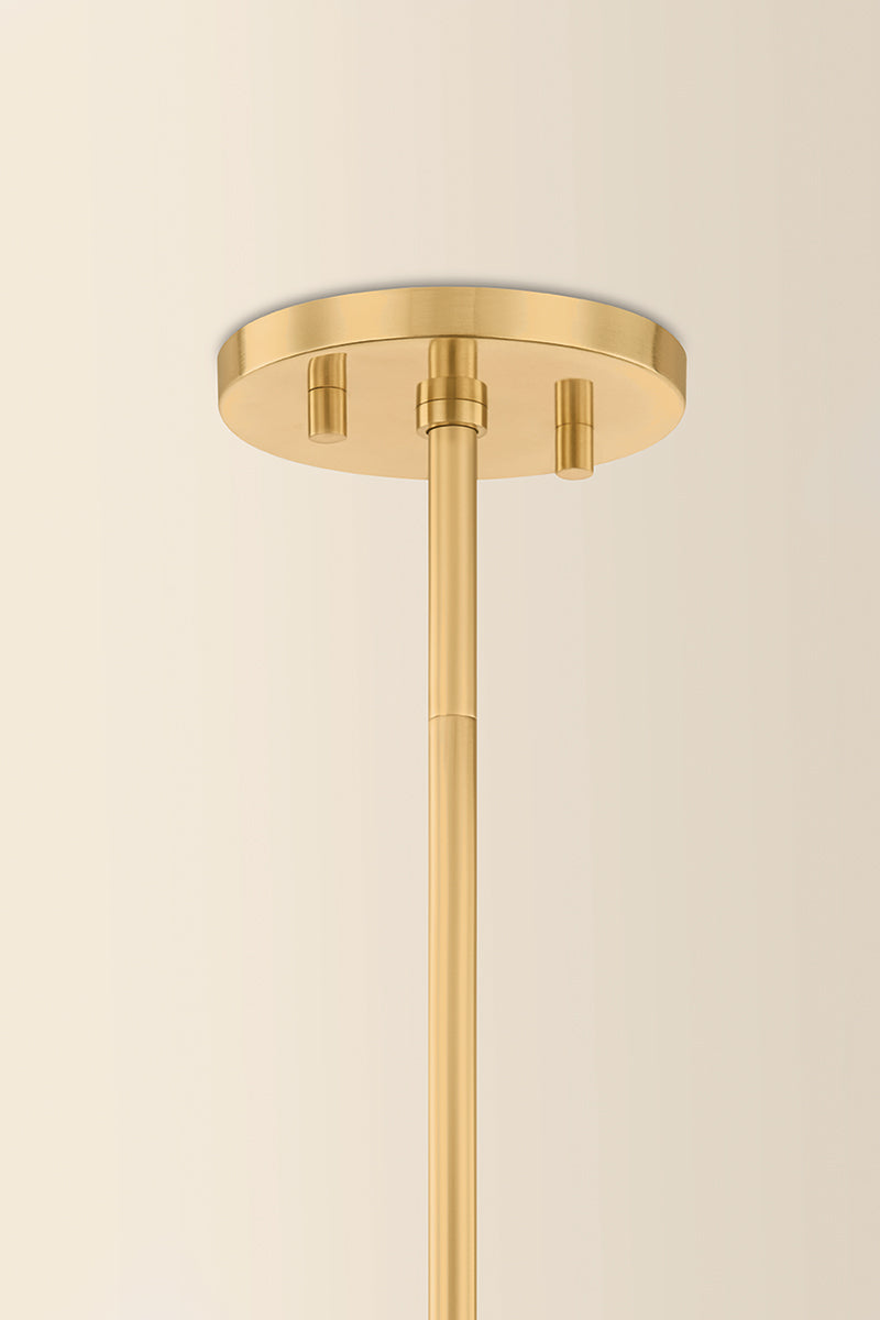 Mitzi by Hudson Valley Lighting Pia Pendant in Aged Brass / Ceramic Chateau Crackle, detail view 1