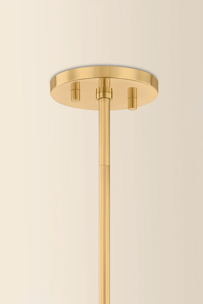 Mitzi by Hudson Valley Lighting Pia Pendant in Aged Brass / Ceramic Chateau Crackle, detail view 1