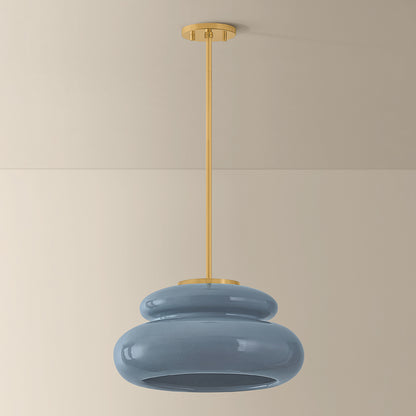 Mitzi by Hudson Valley Lighting Pia Pendant in Aged Brass / Ceramic Chateau Crackle, detail view 2
