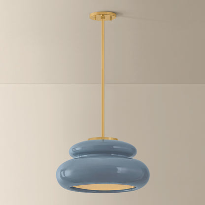 Mitzi by Hudson Valley Lighting Pia Pendant in Aged Brass / Ceramic Chateau Crackle, detail view 5
