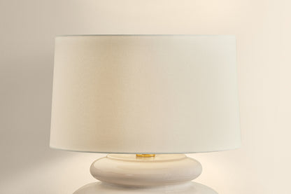 Mitzi by Hudson Valley Lighting Pia Table Lamp in Aged Brass / Ceramic Butter Crackle, detail view 1