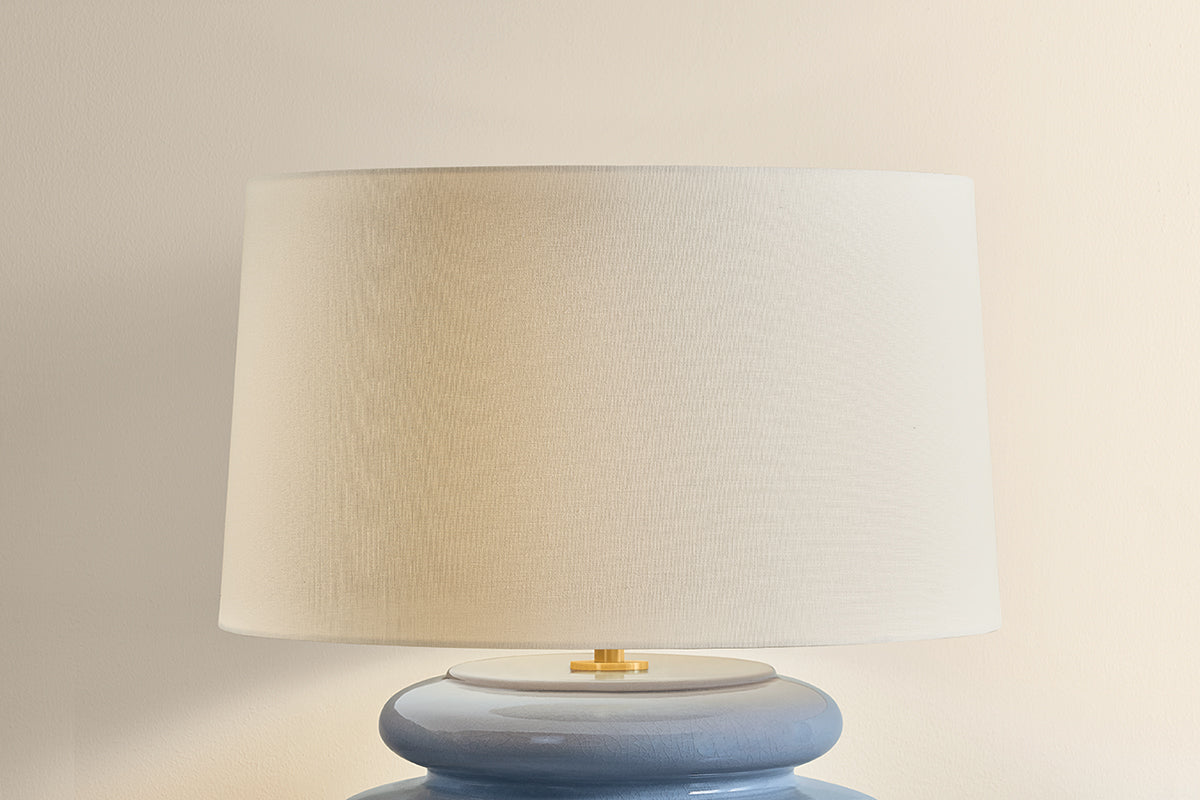 Mitzi by Hudson Valley Lighting Pia Table Lamp in Aged Brass / Ceramic Chateau Crackle, detail view 1