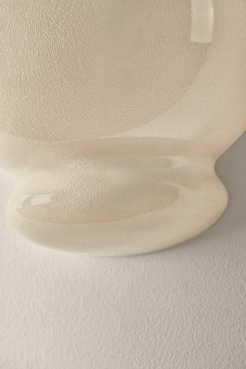 Mitzi by Hudson Valley Lighting Pia Wall Sconce in Aged Brass / Ceramic Butter Crackle, detail view 4