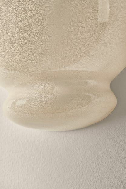Mitzi by Hudson Valley Lighting Pia Wall Sconce in Aged Brass / Ceramic Butter Crackle, detail view 4