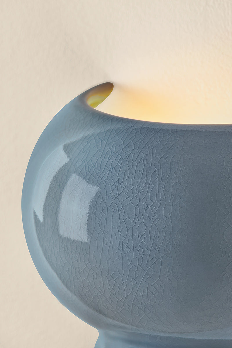 Mitzi by Hudson Valley Lighting Pia Wall Sconce in Aged Brass / Ceramic Chateau Crackle, detail view 6