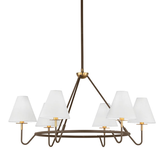 Mitzi by Hudson Valley Lighting Polly Chandelier in Aged Brass / Bronze