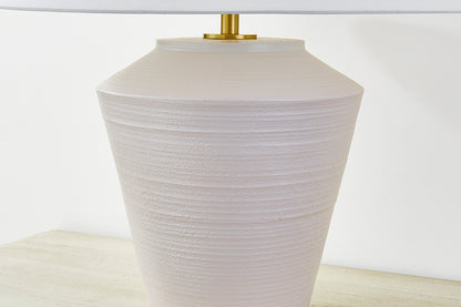 Mitzi by Hudson Valley Lighting Rachie Table Lamp in Aged Brass / Ceramic Whitewash Terracotta, detail view 1
