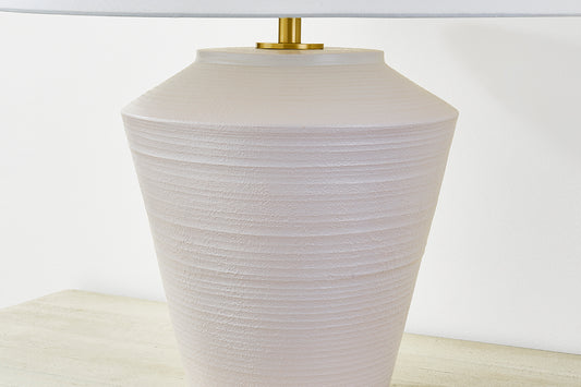 Mitzi by Hudson Valley Lighting Rachie Table Lamp in Aged Brass / Ceramic Whitewash Terracotta, detail view 1