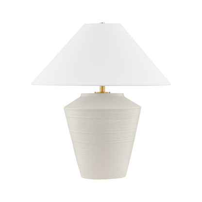 Mitzi by Hudson Valley Lighting Rachie Table Lamp in Aged Brass / Ceramic Whitewash Terracotta
