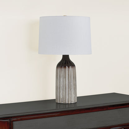 Mitzi by Hudson Valley Lighting Raisa Table Lamp in Aged Brass / Ceramic Affogato, detail view 2