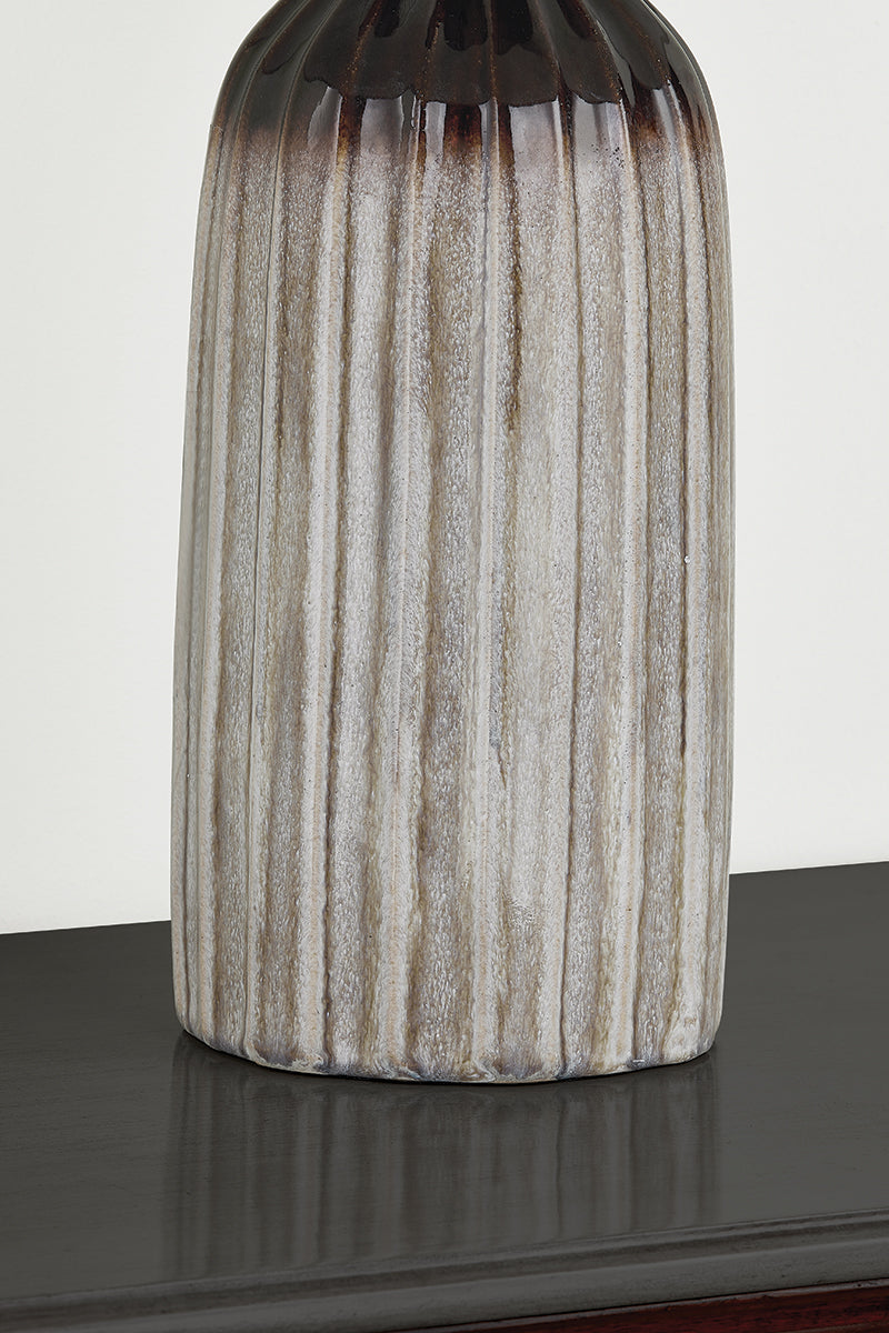 Mitzi by Hudson Valley Lighting Raisa Table Lamp in Aged Brass / Ceramic Affogato, detail view 3