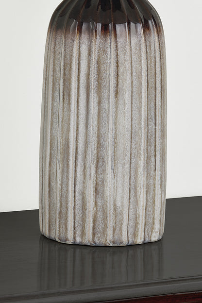 Mitzi by Hudson Valley Lighting Raisa Table Lamp in Aged Brass / Ceramic Affogato, detail view 3