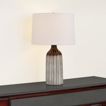 Mitzi by Hudson Valley Lighting Raisa Table Lamp in Aged Brass / Ceramic Affogato, detail view 4