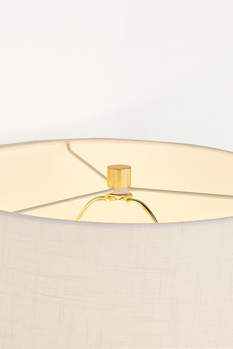 Mitzi by Hudson Valley Lighting Raisa Table Lamp in Aged Brass / Ceramic Affogato, detail view 6