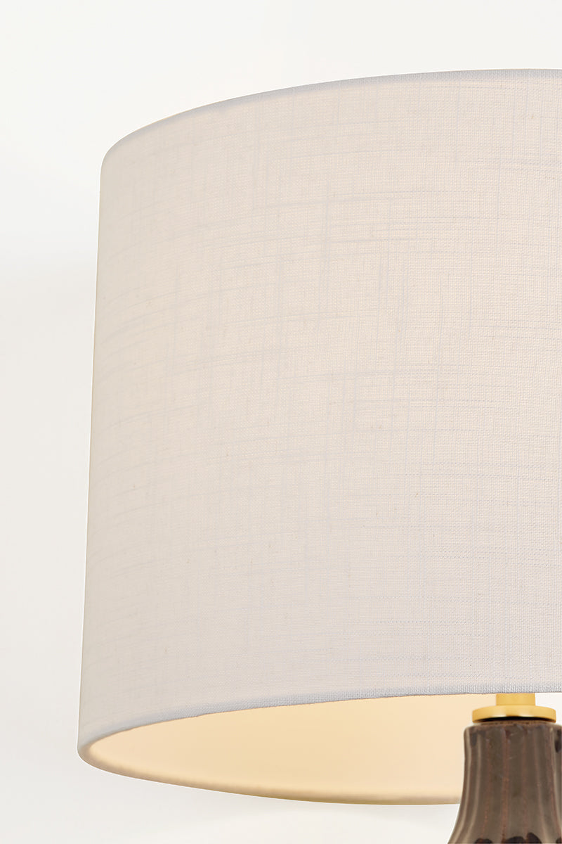Mitzi by Hudson Valley Lighting Raisa Table Lamp in Aged Brass / Ceramic Affogato, detail view 7