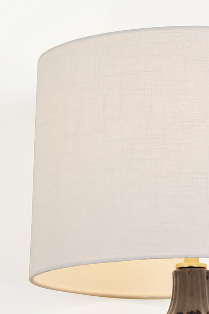 Mitzi by Hudson Valley Lighting Raisa Table Lamp in Aged Brass / Ceramic Affogato, detail view 7