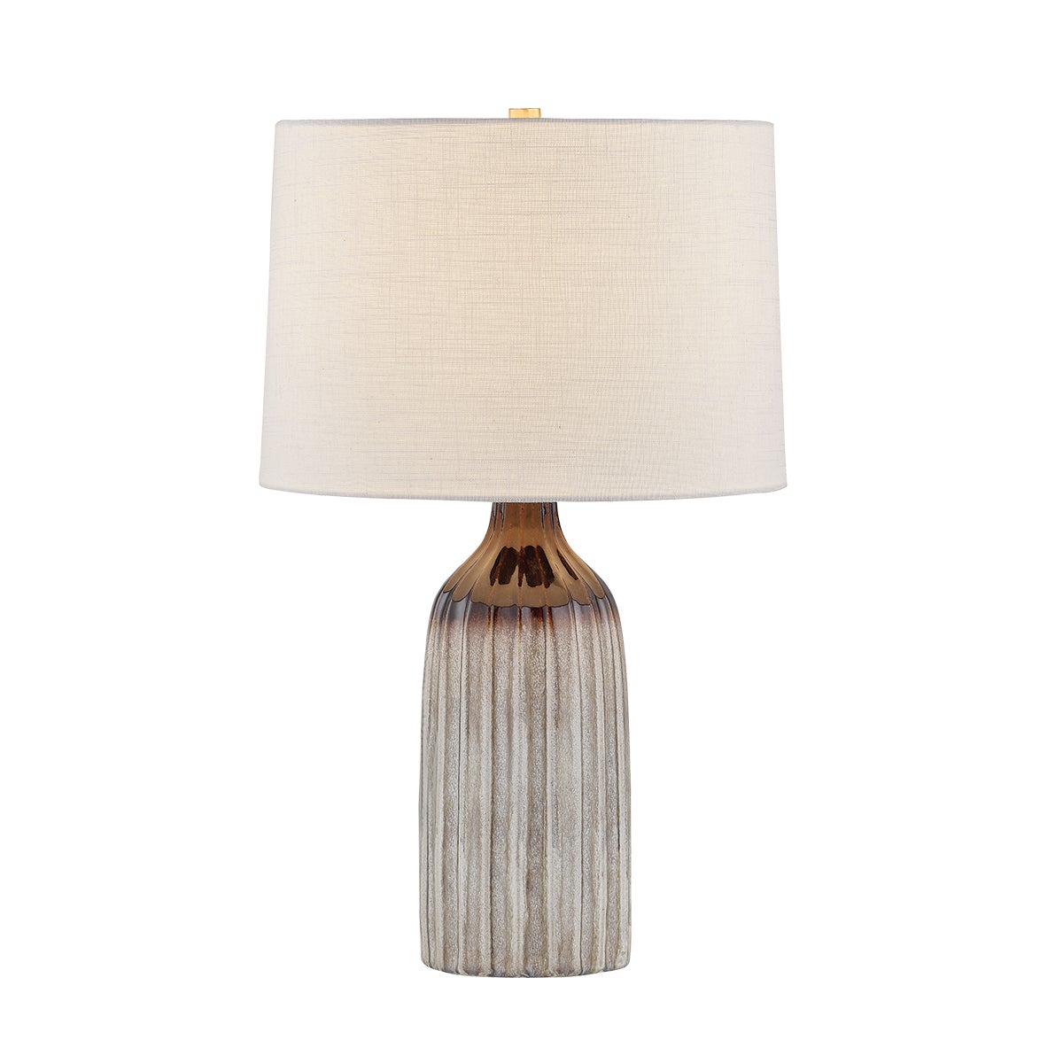 Mitzi by Hudson Valley Lighting Raisa Table Lamp in Aged Brass / Ceramic Affogato