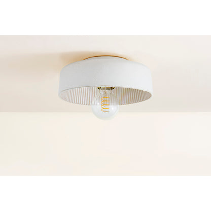 Mitzi by Hudson Valley Lighting Ray Flush Mount in Aged Brass / Ceramic Reactive White, detail view 2