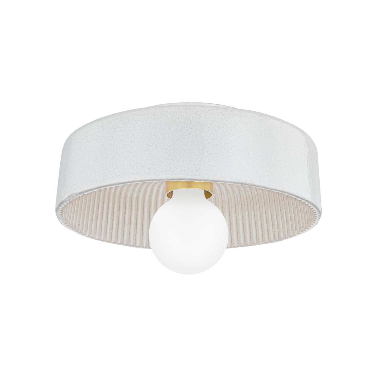 Mitzi by Hudson Valley Lighting Ray Flush Mount in Aged Brass / Ceramic Reactive White