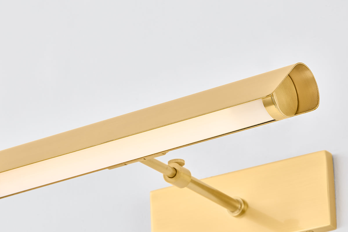 Mitzi by Hudson Valley Lighting Regan 1-Light Picture Light in Aged Brass, detail view 5
