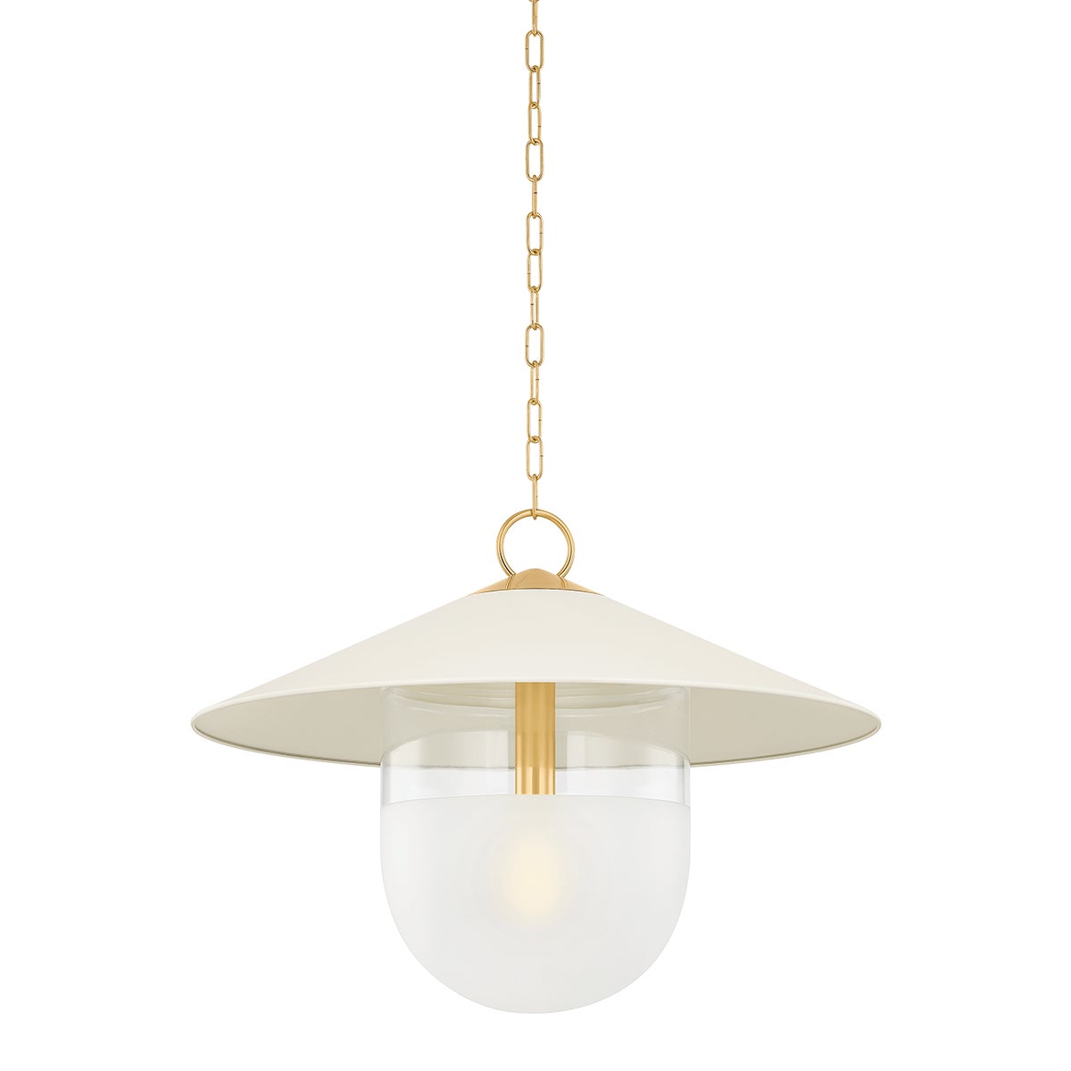 Mitzi by Hudson Valley Lighting Ressi Large Pendant in Aged Brass / Soft Cream