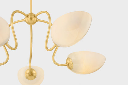 Mitzi by Hudson Valley Lighting Reva Chandelier in Aged Brass, detail view 3