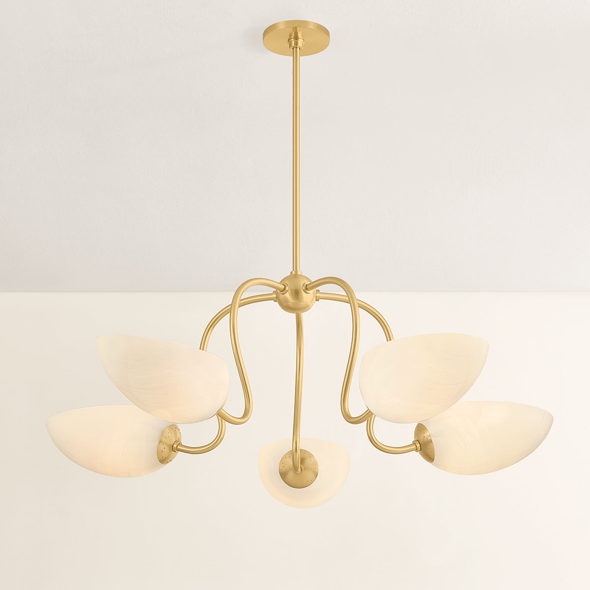 Mitzi by Hudson Valley Lighting Reva Chandelier in Aged Brass, detail view 4