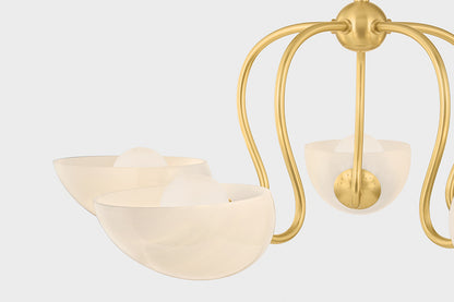 Mitzi by Hudson Valley Lighting Reva Chandelier in Aged Brass, detail view 6