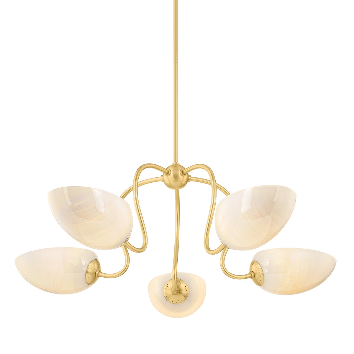 Mitzi by Hudson Valley Lighting Reva Chandelier in Aged Brass